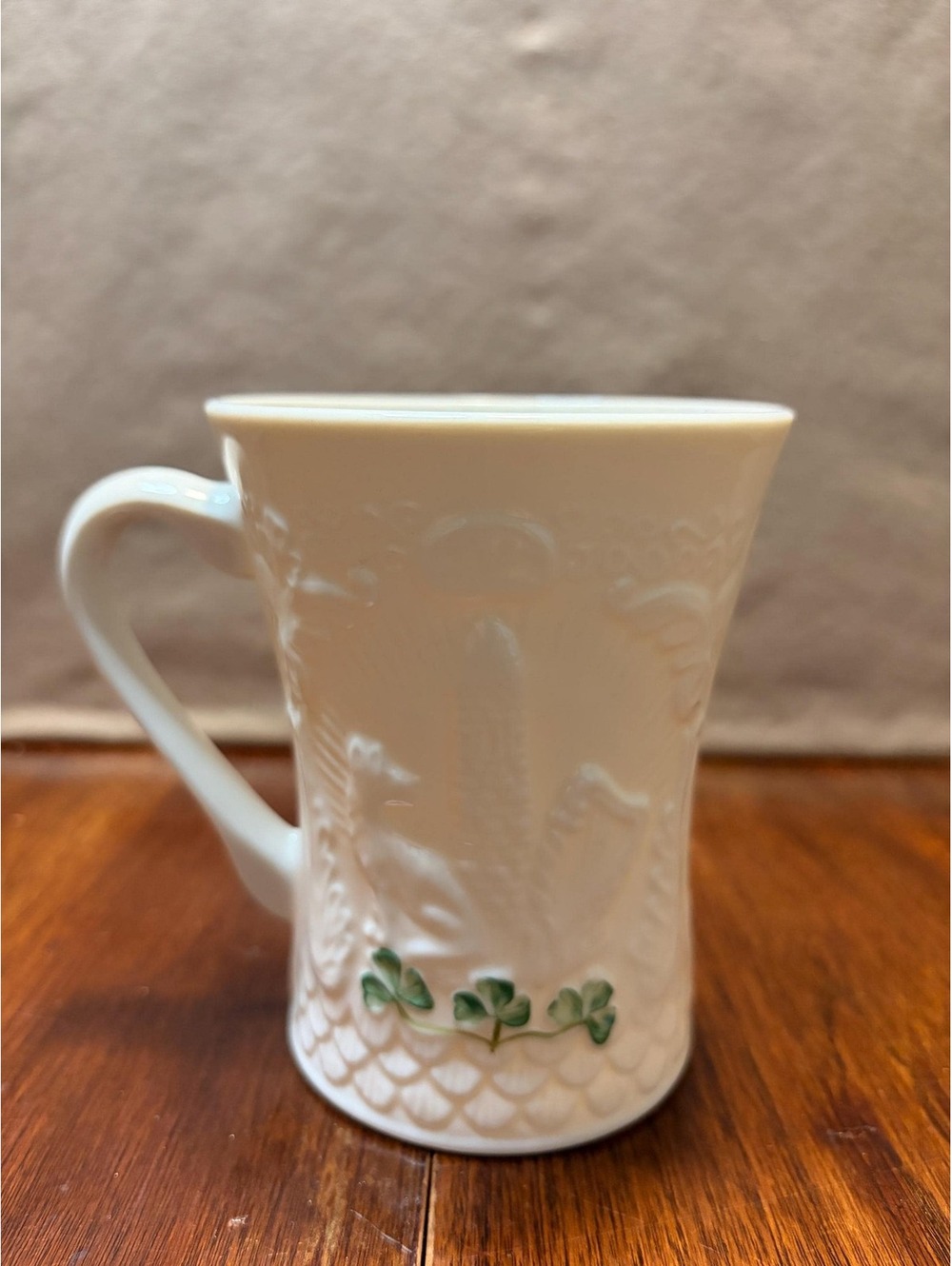 Belleek Ireland 2007 Edition Trademark Beverage Mug Heather Brown Shamrock